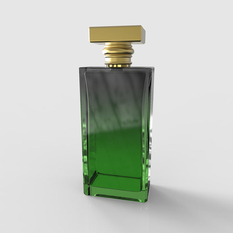 Shinny rectangle empty bottle with zamac sprayer for perfume