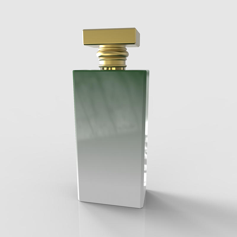 Shinny rectangle empty bottle with zamac sprayer for perfume