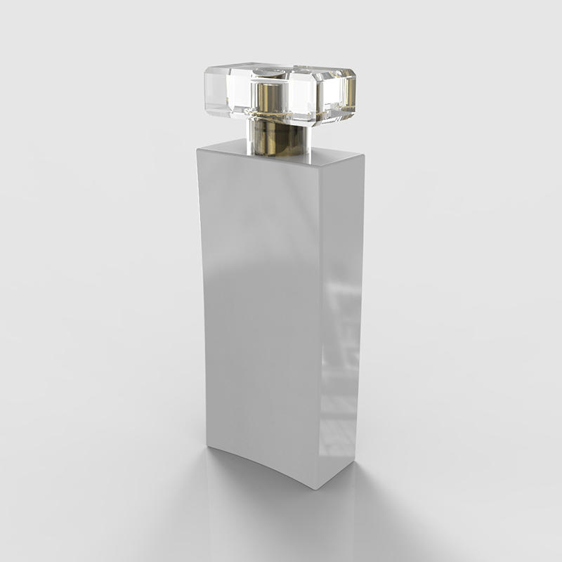 100ml rectangular glass perfume bottle with black cap for men