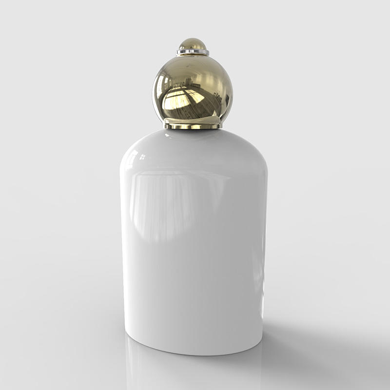 Cylinder high white glass parfum bottle 100ml with sliver zamac cap