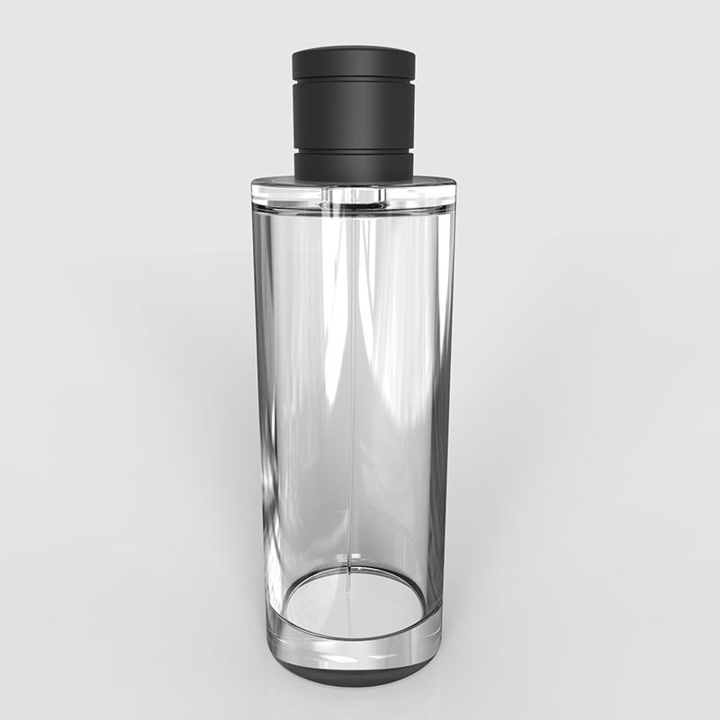 Round cylinder crimp perfume atomizer glass bottle