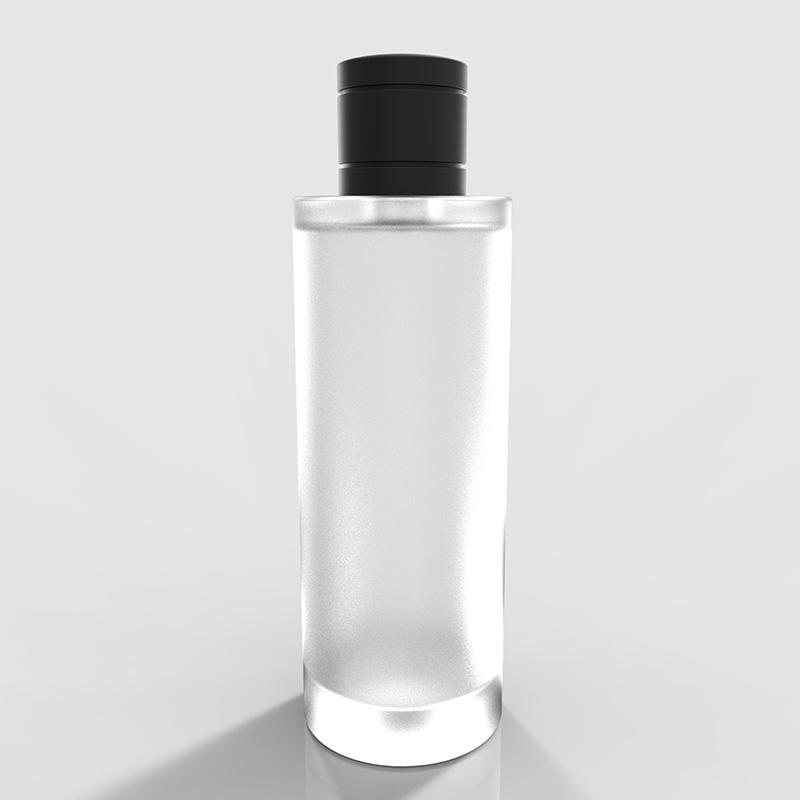 Round cylinder crimp perfume atomizer glass bottle