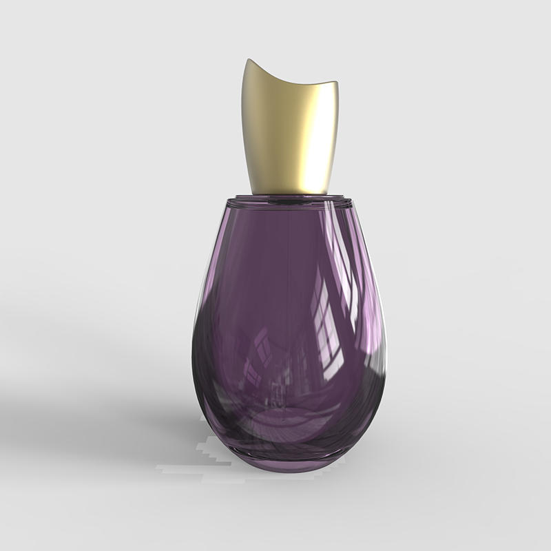 Popular water drop shape with zamac lid perfume packaging