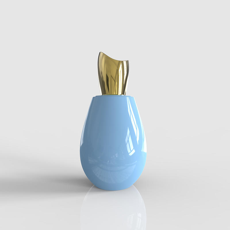 Popular water drop shape with zamac lid perfume packaging
