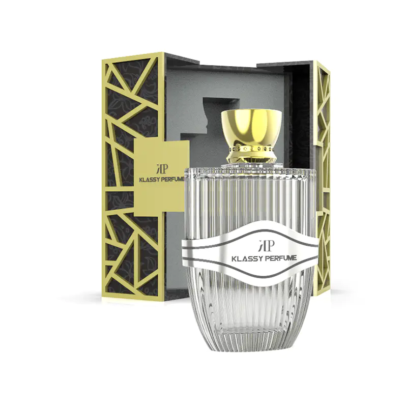 Luxury design 100ml perfume bottle with Zamac ca/pacakging