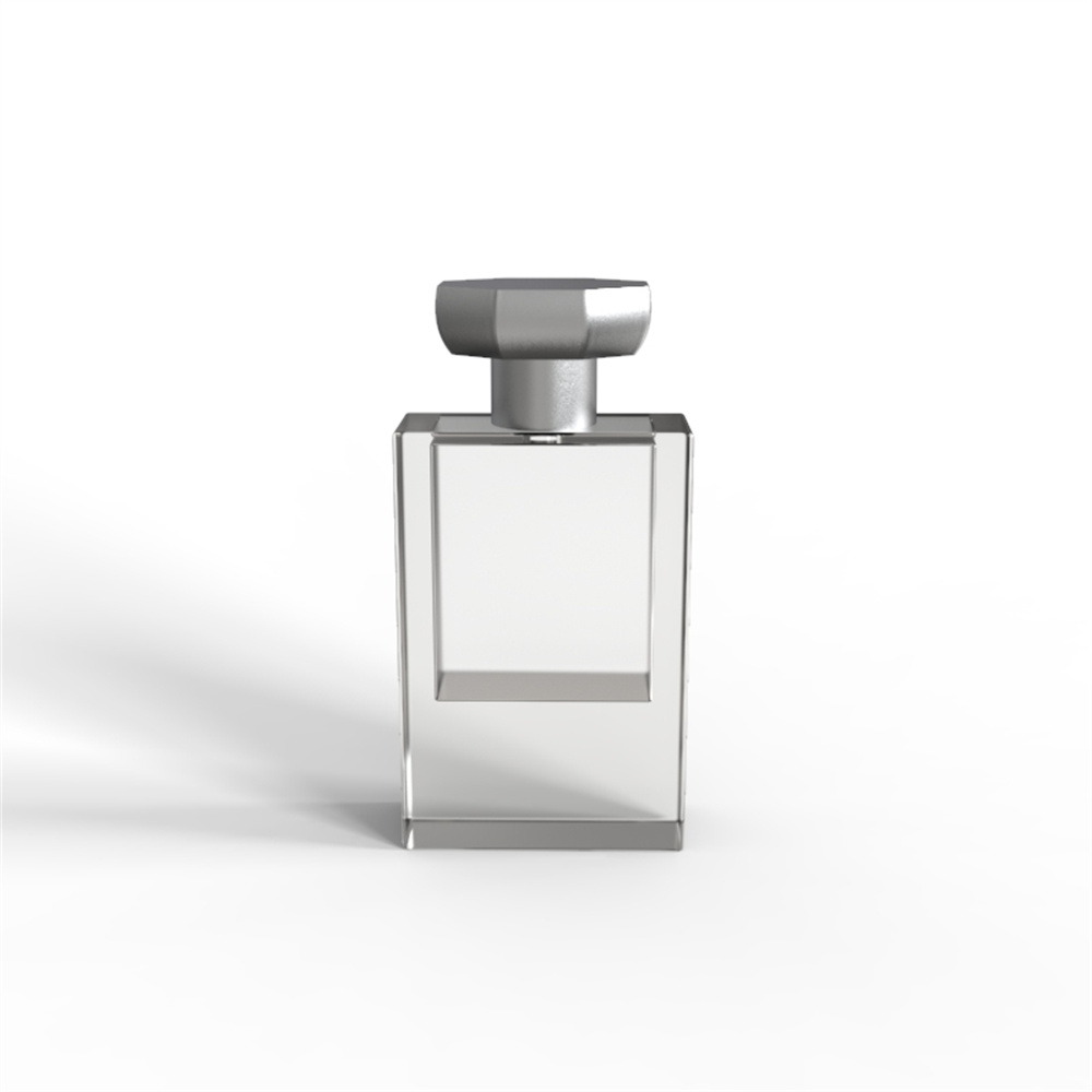 Luxury Heavy perfume bottle regular retangular shaped glass bottle