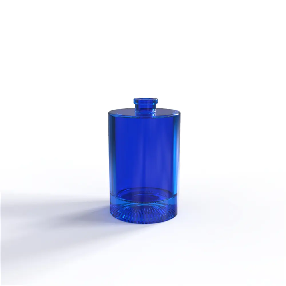 Round Cylinder Transparent Spray Glass Perfume Bottle Polished