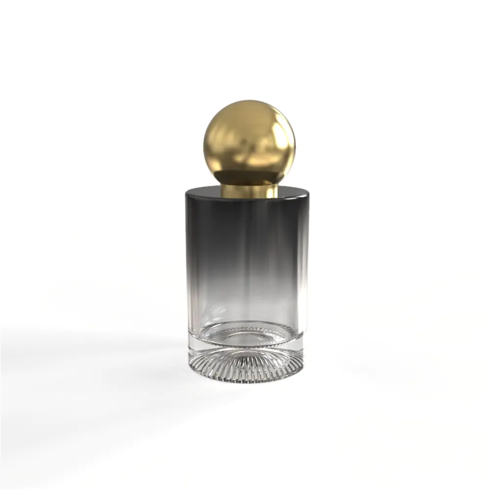 Round Cylinder Transparent Spray Glass Perfume Bottle Polished