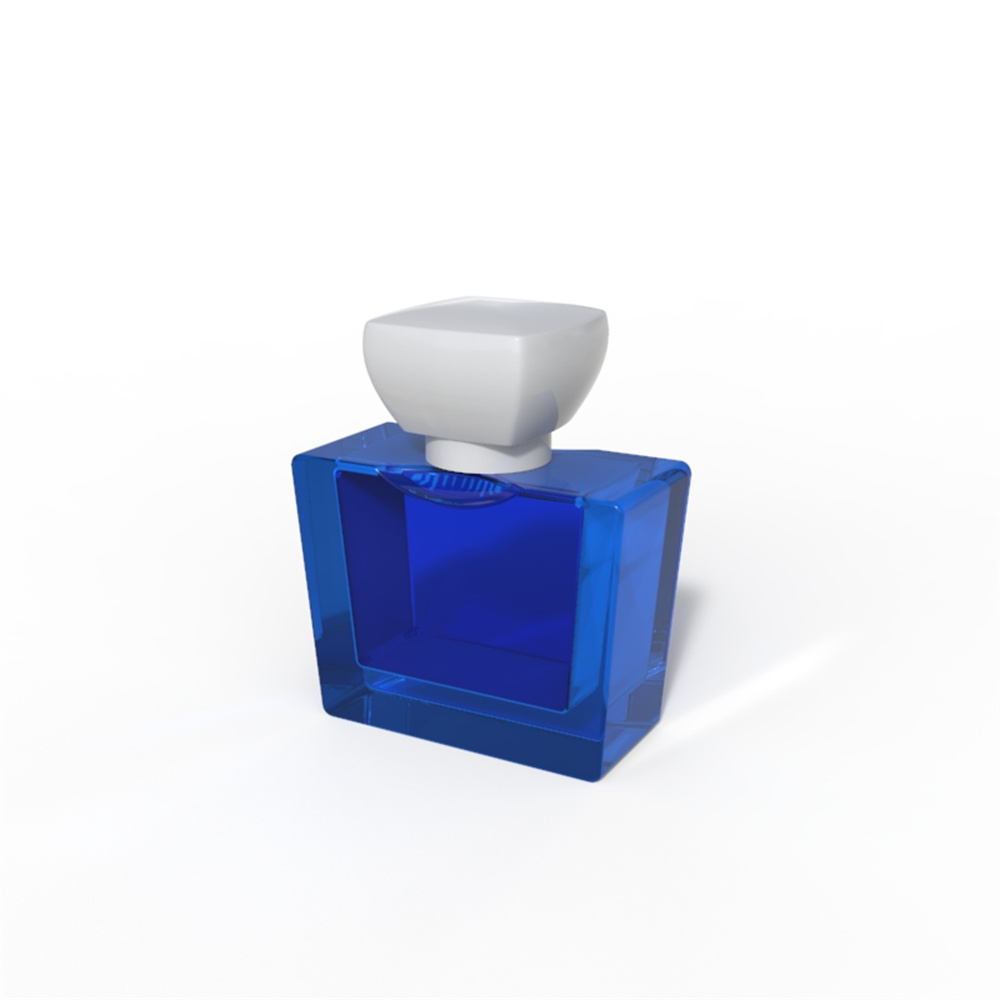 Short heteromorphic rectangle perfumery bottle from Glass Factory