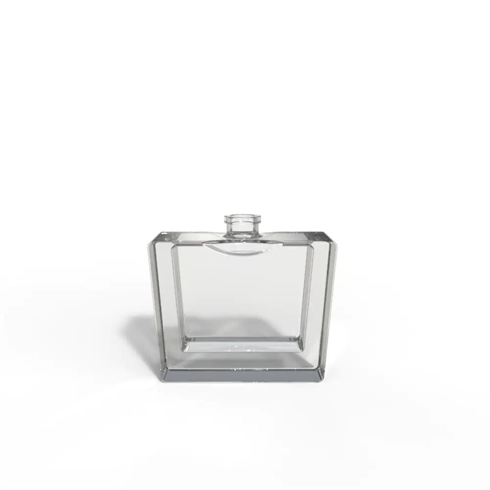 Short heteromorphic rectangle perfumery bottle from Glass Factory