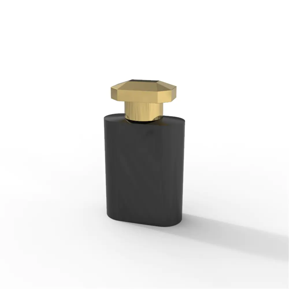 Hand polished and coated perfume bottle with zamac lid OEM