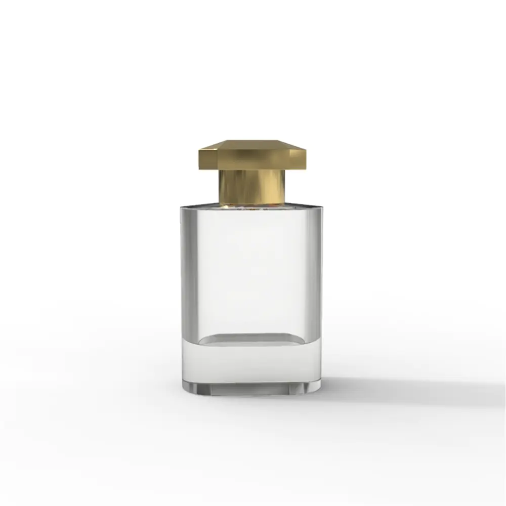 Hand polished and coated perfume bottle with zamac lid OEM