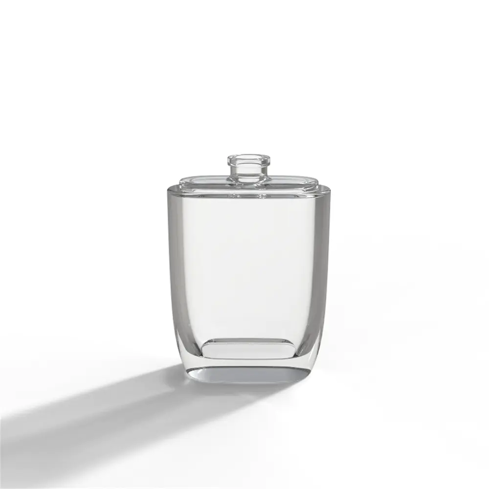 Shinny rectangle empty bottle with ABS sprayer for perfume