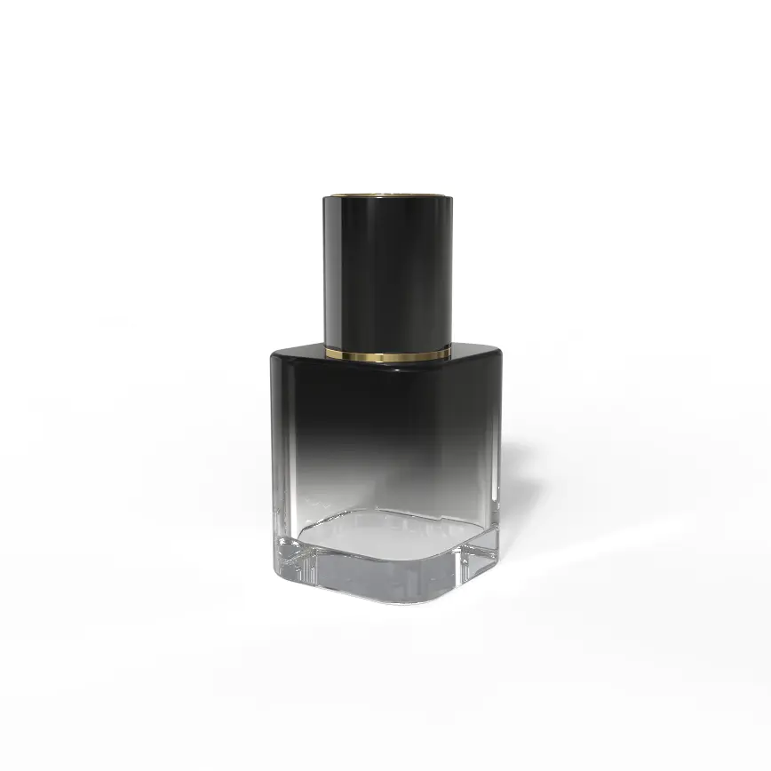 Classical square empty perfume bottle with aluminum sprayer