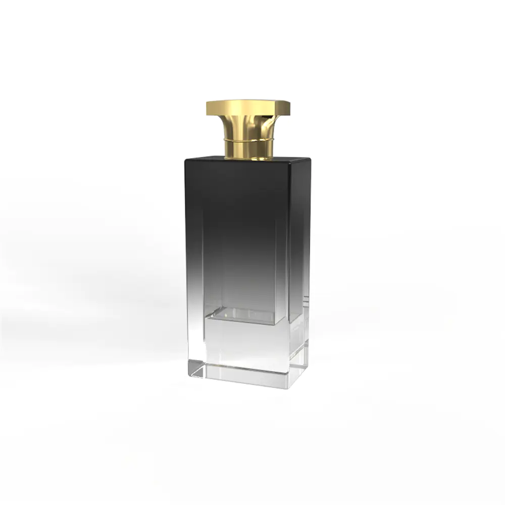 A Standard 60ml rectangle shaped perfume bottle with gold cap