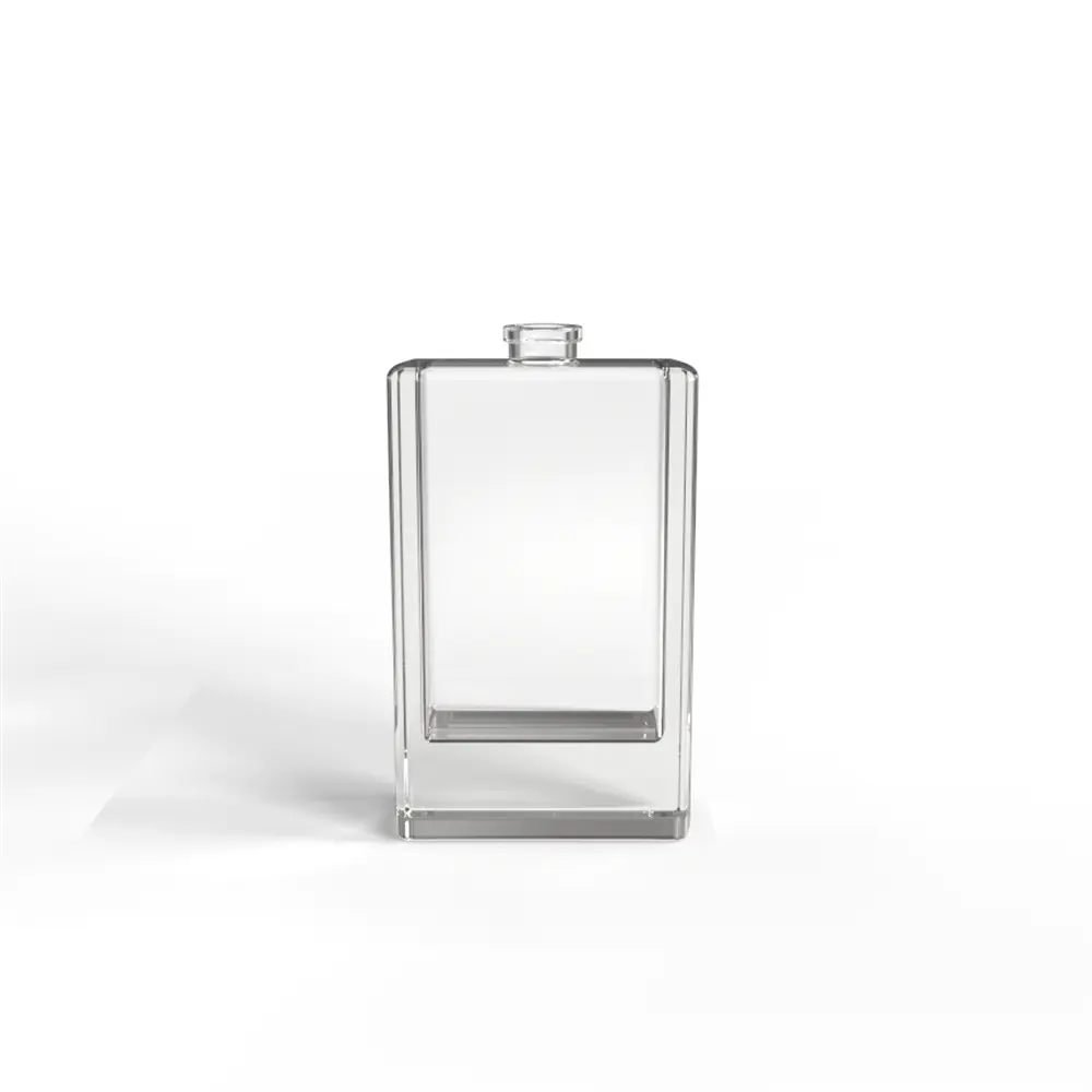 Standard rectangle 70ml hand polished perfume bottle with Zamc lid