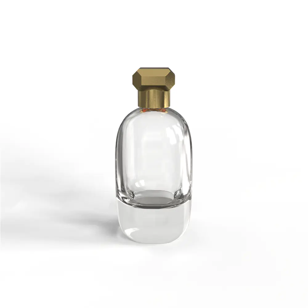 Empty 100ml Transparent Glass Parfum Bottle With Silver Lid
