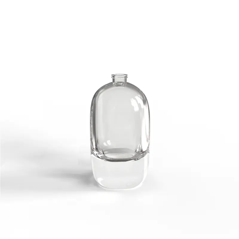 Empty 100ml Transparent Glass Parfum Bottle With Silver Lid