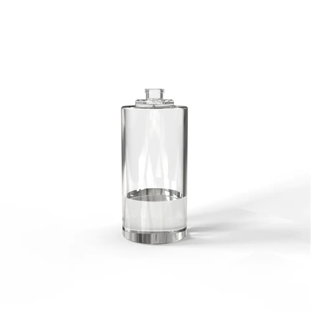 Elegant High Quality 100ml Clear Glass Perfume Bottle Metalized