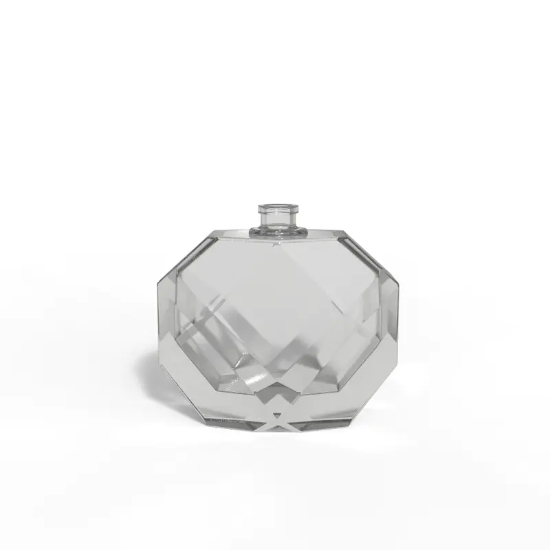 Perfume Glass Bottle With Multiple Facets