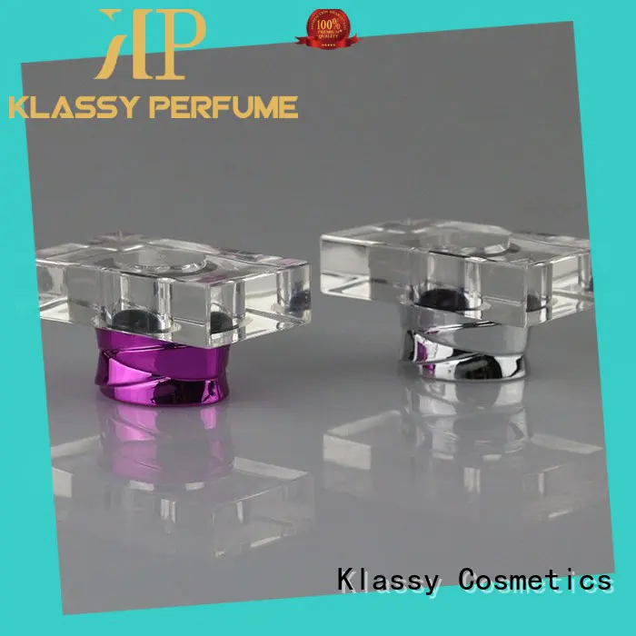 Klassy Cosmetics Transparent black plastic screw caps surlyn cap perfume package