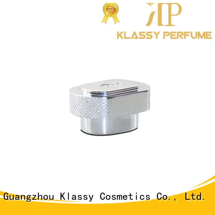 Klassy Cosmetics customized plastic screw cover caps luxury design perfume package