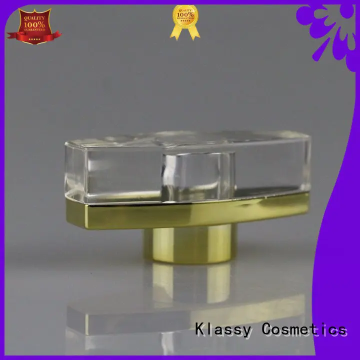 square Custom cover wholesale glass perfume spray bottles lid Klassy Cosmetics