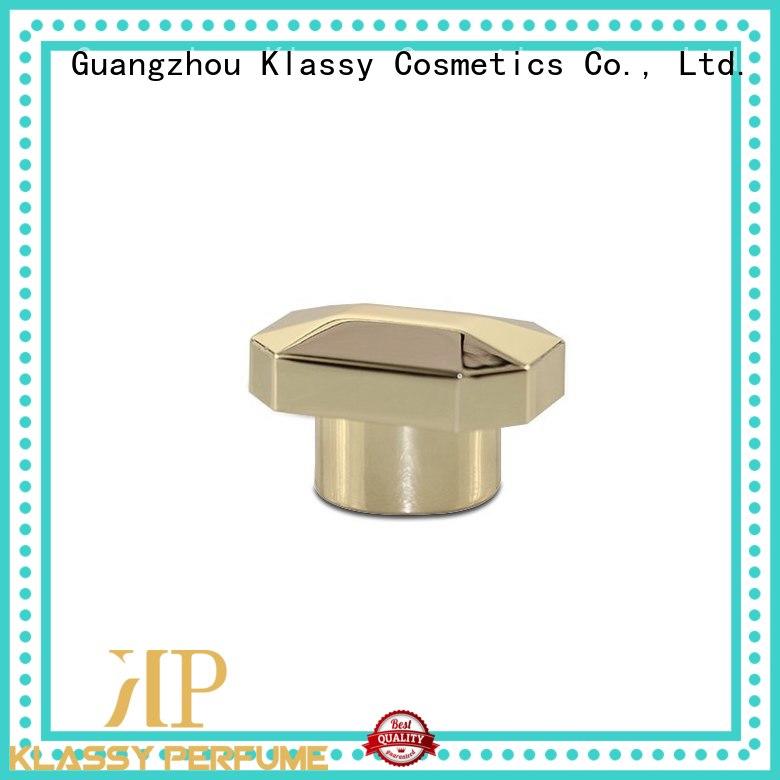 Klassy Cosmetics high quality plastic screw cover caps gold cap perfume package