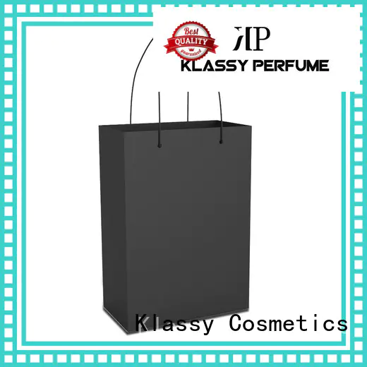 sell bag paper perfume black paper Klassy Cosmetics company