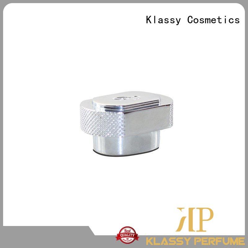 Klassy Cosmetics customized plastic screw cover caps luxury design perfume package