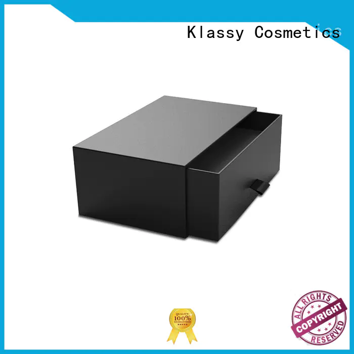 Quality Klassy Cosmetics Brand paper box with lid black drawer